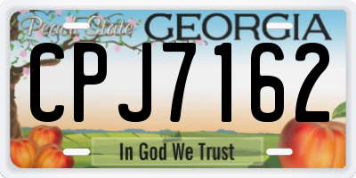 GA license plate CPJ7162