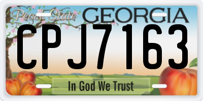 GA license plate CPJ7163