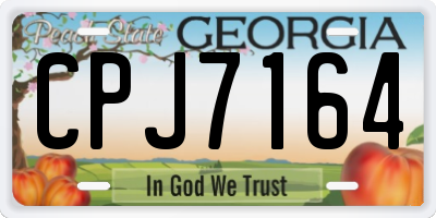 GA license plate CPJ7164