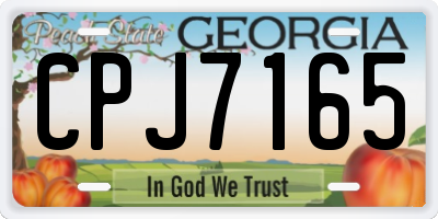 GA license plate CPJ7165