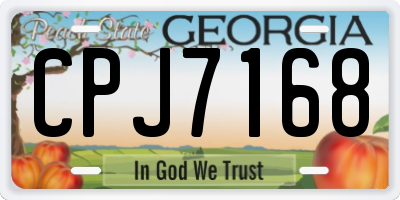 GA license plate CPJ7168
