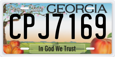 GA license plate CPJ7169