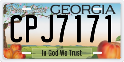 GA license plate CPJ7171