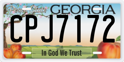 GA license plate CPJ7172