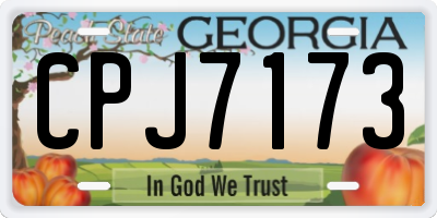 GA license plate CPJ7173