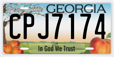 GA license plate CPJ7174