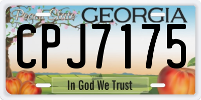 GA license plate CPJ7175