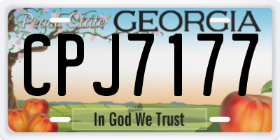 GA license plate CPJ7177