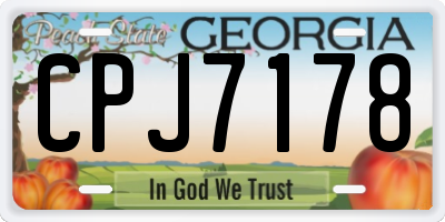 GA license plate CPJ7178