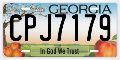 GA license plate CPJ7179