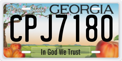 GA license plate CPJ7180