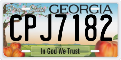 GA license plate CPJ7182