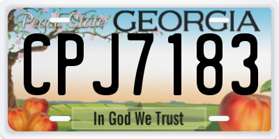 GA license plate CPJ7183