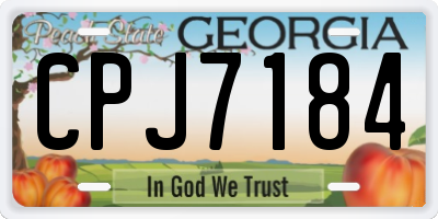 GA license plate CPJ7184