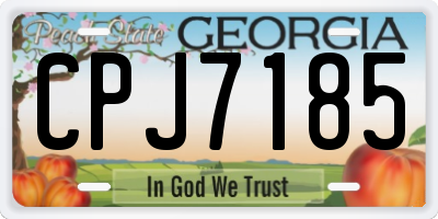 GA license plate CPJ7185