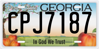 GA license plate CPJ7187