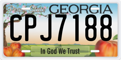 GA license plate CPJ7188