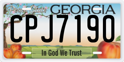 GA license plate CPJ7190