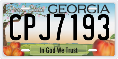 GA license plate CPJ7193