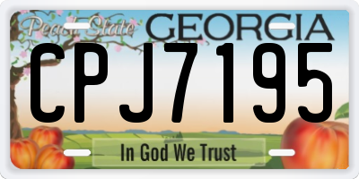 GA license plate CPJ7195