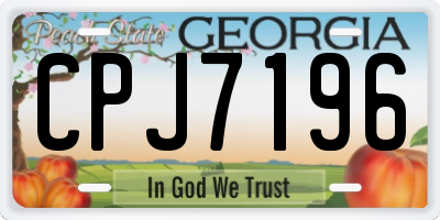 GA license plate CPJ7196