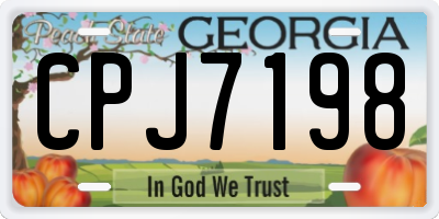 GA license plate CPJ7198