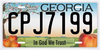 GA license plate CPJ7199