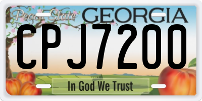 GA license plate CPJ7200