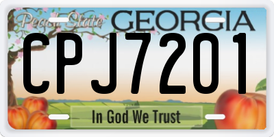 GA license plate CPJ7201