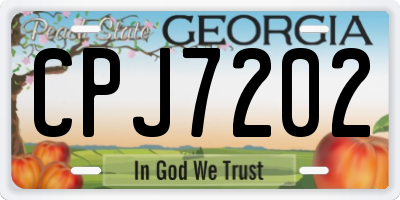 GA license plate CPJ7202
