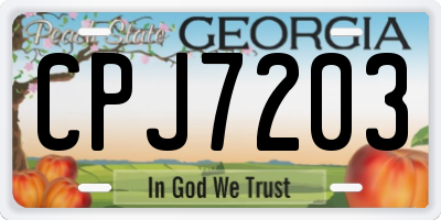 GA license plate CPJ7203