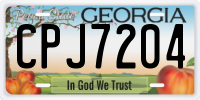 GA license plate CPJ7204