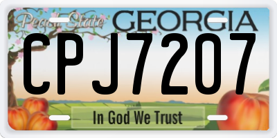 GA license plate CPJ7207