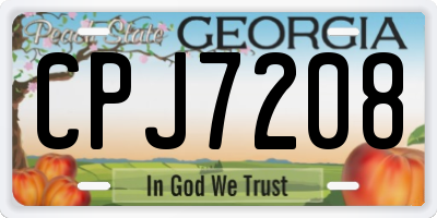 GA license plate CPJ7208