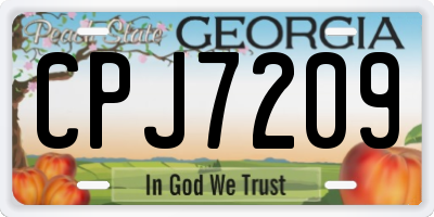 GA license plate CPJ7209