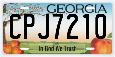 GA license plate CPJ7210
