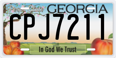 GA license plate CPJ7211