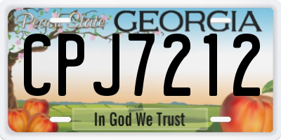 GA license plate CPJ7212