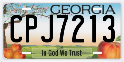 GA license plate CPJ7213