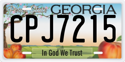 GA license plate CPJ7215