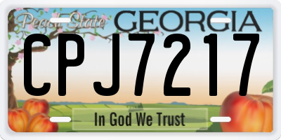 GA license plate CPJ7217