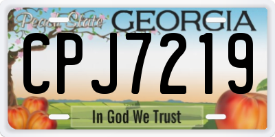 GA license plate CPJ7219