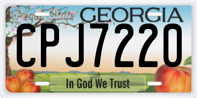 GA license plate CPJ7220