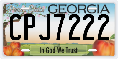 GA license plate CPJ7222