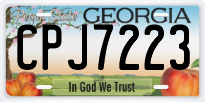 GA license plate CPJ7223