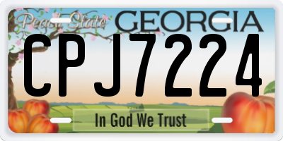 GA license plate CPJ7224