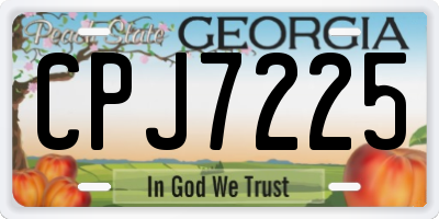 GA license plate CPJ7225
