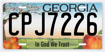 GA license plate CPJ7226