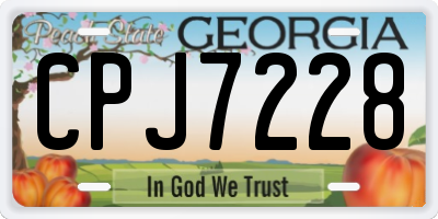 GA license plate CPJ7228