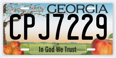 GA license plate CPJ7229